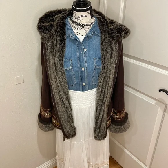 Coldwater Creek Faux Fur Jacket - Picture 1 of 12